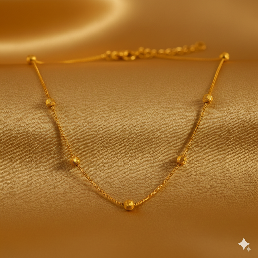 Box Chain with Gold Ball